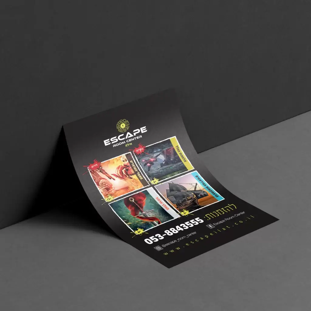 פלייר אסקייפ אילת – צד חדרי הבריחה עם הצגת החדרים